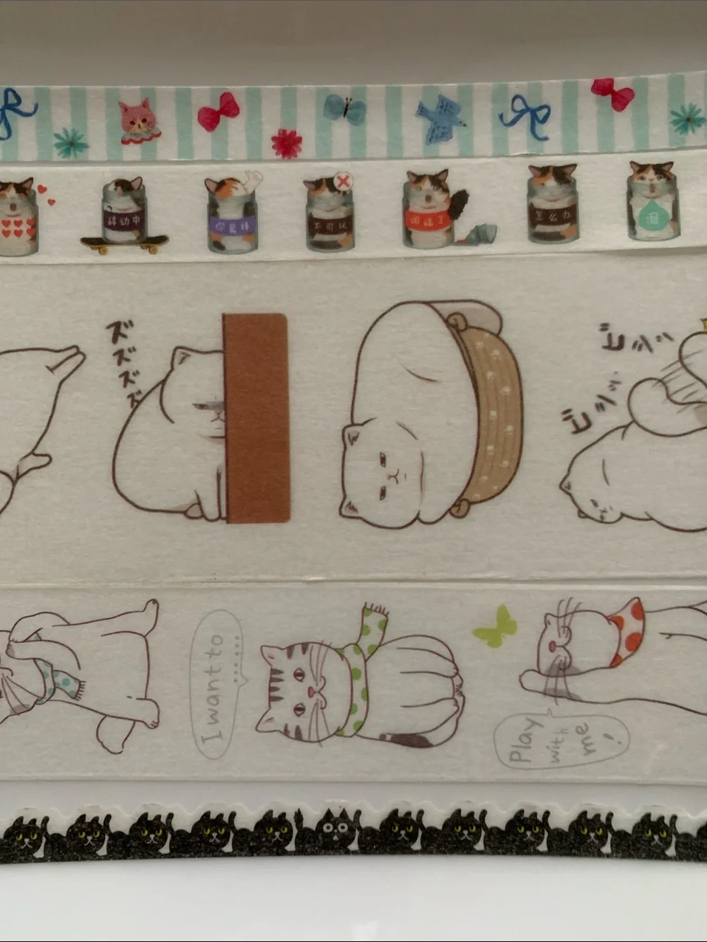 Cute Cat Washi Tape Set - Pastel Accents